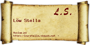 Löw Stella névjegykártya